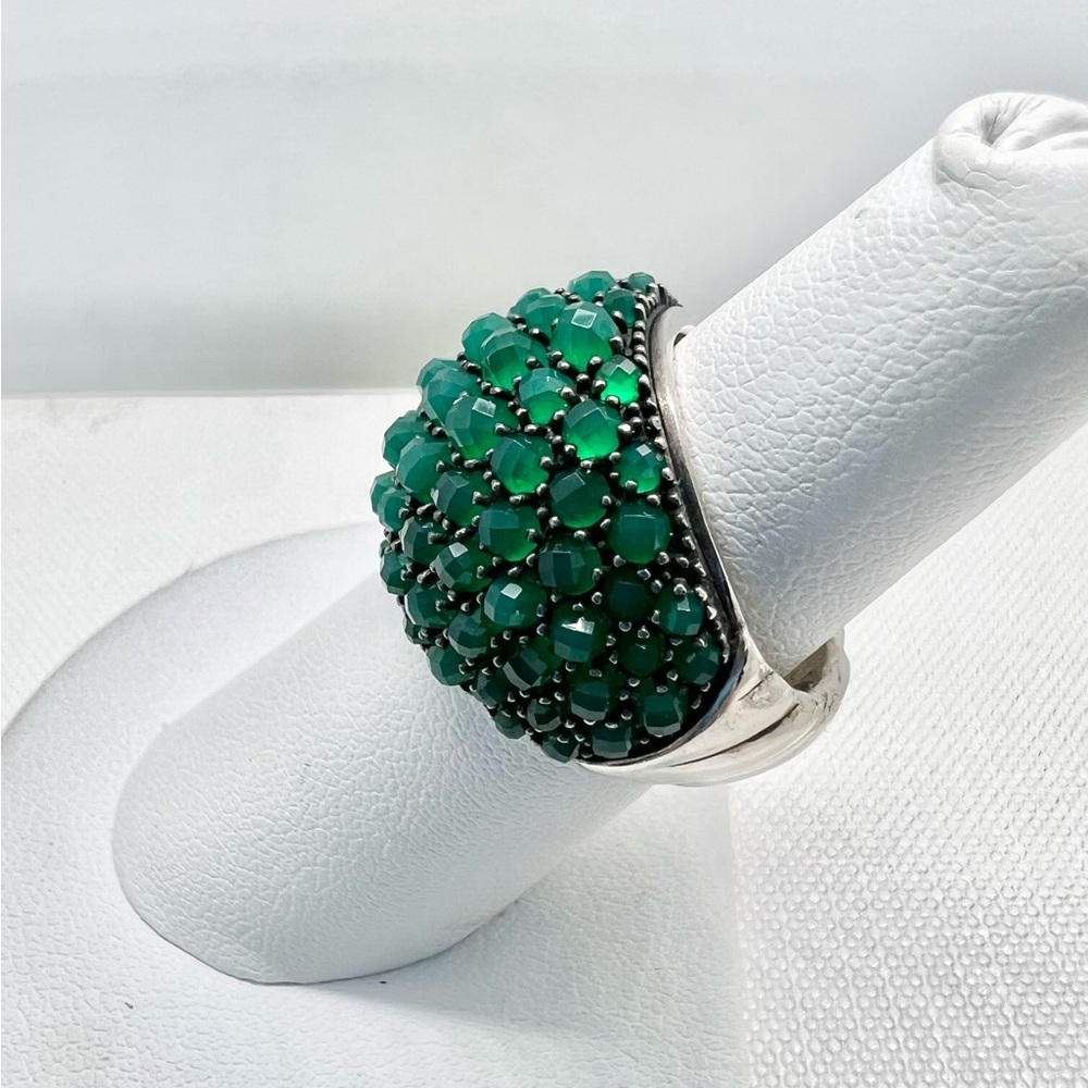 David Yurman Osetra Berries Ring With Green Onyx - Picture 5 of 16